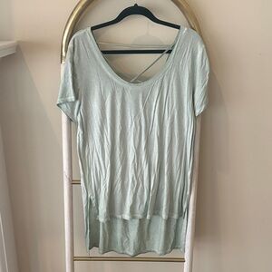 Umgee Mint Sage Crisscross Back Tunic Top